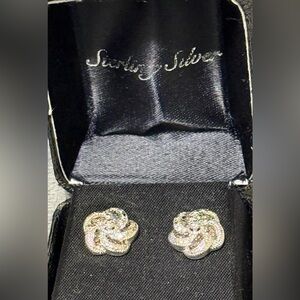 Sterling Silver Floral Earrings